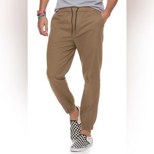 Urban pipeline cotton twill joggers